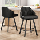 TATUB 26" Swivel Leather Bar Stools Set of 2, Black Counter Height - Like New