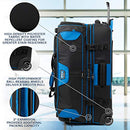 TRAVELPRO BOLD DROP BOTTOM WHEELED ROLLING DUFFEL BAG 30-INCH - BLUE/BLACK - Like New