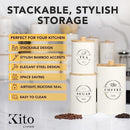 Canisters Sets for Kitchen Counter Storage and Organization with Wooden Bamboo - Like New