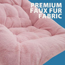 OAKHAM Comfy Chair for Adults, Soft Faux Fur Folding Lounge (Faux Fur-Pink) - Like New