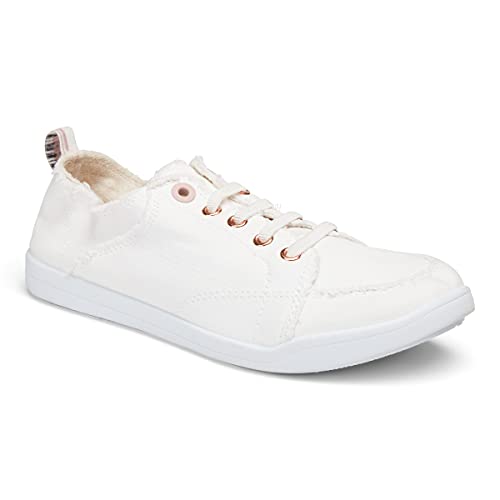 10011625 VIONIC PISMO LIFESTYLE WOMEN'S SHOES - CREAM CANVAS - - Scratch & Dent