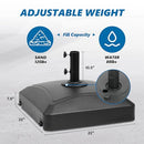 SIMPLE DELUXE 125LB CAPACITY FILLABLE MOBILE PATIO UMBRELLA BASE - BLACK - Like New