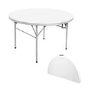 Byliable Round Folding Table 48" Bi-Fold White Plastic Folding Table - Like New