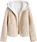 ZAFUL Women's Hooded Reversible Fleece Teddy Coat Long Sleeves - Scratch & Dent