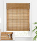 LazBlinds No Tools No Drill Bamboo Roller Shades, Custom Size Cordless Blinds - Brand New