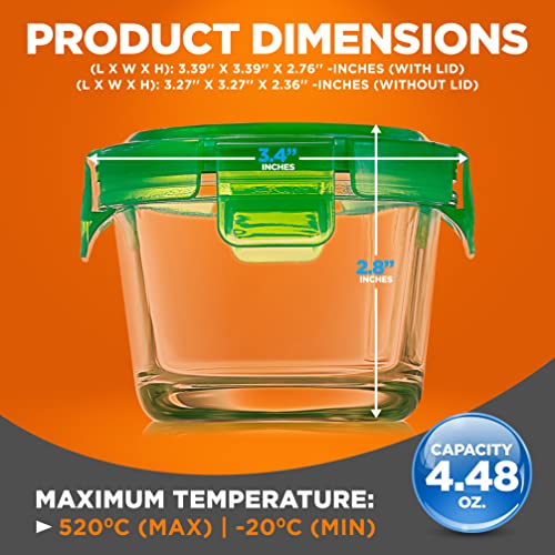 NUTRICHEF 24 PIECE 12 GLASS FOOD STORAGE CONTAINERS MEAL PREP MULTICOLOR - Brand New