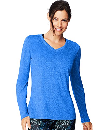 O9309 HANES WOMEN'S ATHLETIC SHIRT AWESOME BLUE HEATHER XXL - Brand New
