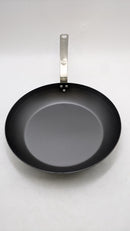 MADE IN Seasoned Carbon Steel 12" Fry Pan Color: Black steel handle - Brand New