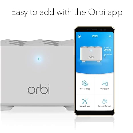 NETGEAR Orbi Mesh WiFi Add-on Satellite Works Your Orbi Router RBS10 - White Like New