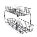 Smart Design 2-Tier Slide Out Baskets- 18" x 9" x 11.8 inches - Black - Brand New