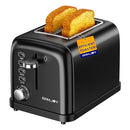 RAMJOY BLACK TOASTER 2 SLICE EXTRA WIDE SLOT TOASTER - BLACK - Brand New