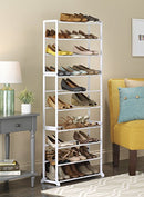 Whitmor 10 Tier Shoe Tower 30 Pair Closet Organizer 6780-3048-WHT - WHITE - Like New