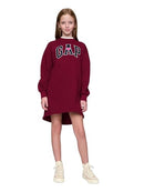 628044 GAP GIRLS' LOGO FLEECE DRESS - SIZE: YOUTH XS - RED DELICIOUS - Brand New