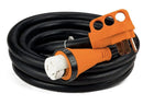 EPICORD 30' 50AMP RV CORD CONNECTOR PLUG W/HANDLES HEAVY DUTY - BLACK/ORANGE - Brand New