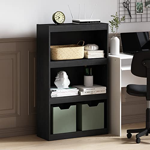 FURINNO JAYA ENHANCED HOME BOOKCASE 3-TIER ADJUSTABLE BOOKSHELF - BLACKWOOD - Like New