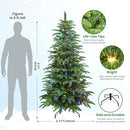 Alupssuc 6ft Prelit Artificial Hinged Christmas Tree, 380 Pre-Lit RGB Lights - Brand New