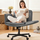 KERDOM 4 IN 1 CROSS-LEGGED CHAIR WITH WHEELS & EXPANDABLE ARMS - GRAY - Like New