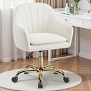 BESTERA VANITY CHAIR WITH WHEELS COMFY HOME OFFICE DESK CHAIRS - BEIGE - Like New