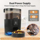 PAPIFEED Automatic Cat Food Dispenser with WiFi, Alexa, Stainless Steel - Black - Like New