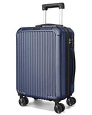 LIGHT FLIGHT CARRY ON LUGGAGE 22X14X9 AIRLINE APPROVED DURABLE HARD SHELL - BLUE - Like New