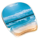 FELLOWES PHOTO GEL MOUSE PAD WRIST REST MICROB - SANDY BEACH (9179301) - Like New