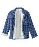 Men’s Magnet Close Adaptive Sherpa Lined Shirt Jacket - Mid Blue Plaid XL - Brand New