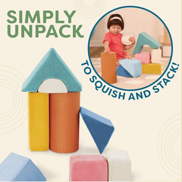 B. TOYS TUMBLE-Y TOWERS SOFT SENSORY BABY BLOCKS FOR STACKING - Like New