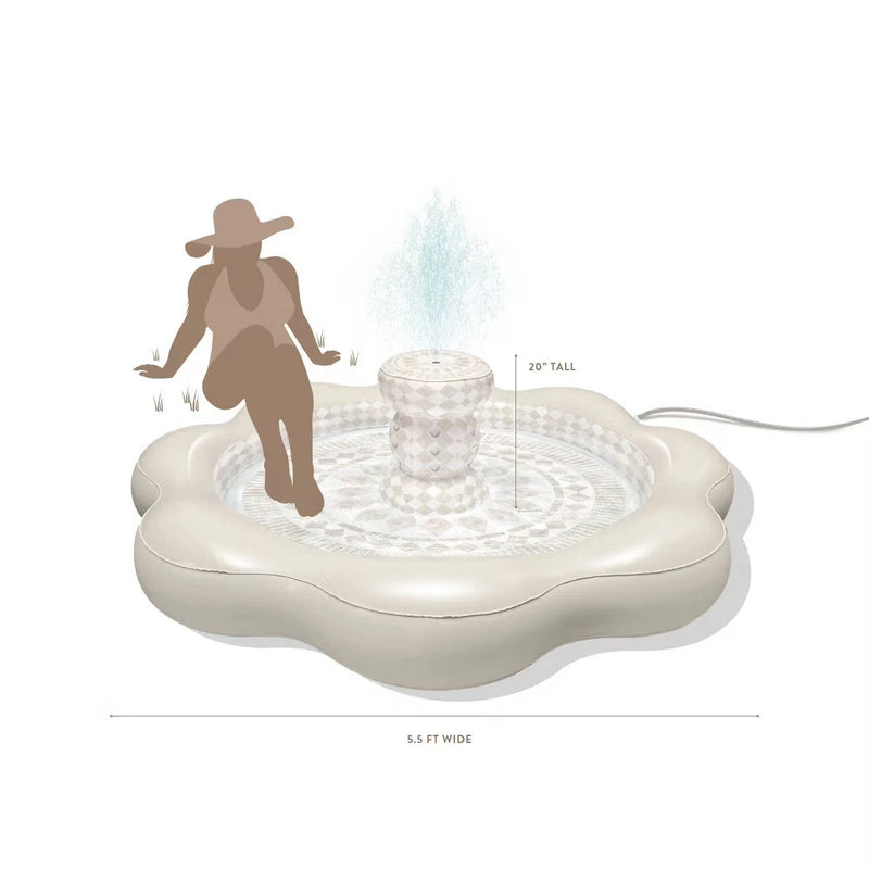 MINNIDIP EXCLUSIVE RESORT FOUNTAIN PLAY SPRINKLER - TRAVERTINE TILES - MULTI - Brand New