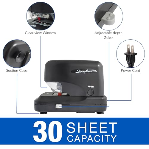 SWINGLINE CARTRIDGE ELECTRIC STAPLER 30 SHEET CAPACITY JAM FREE 69008 - BLACK - Like New