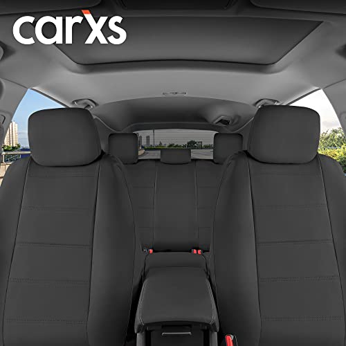 BDK CARXS BLACK LEATHER CAR SEAT COVERS FULL SET, 9-PIECE FAUX - BLACK - Like New