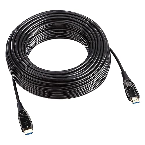 Amazon Basics HDMI Fiber Optic Cable, Ethernet Ready, 100 feet, Black - Like New