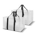 CLEVERMADE REUSABLE GROCERY BAG XXL HEAVY DUTY STORAGE BASKET TOTE 2-PACK CLEAR - Brand New
