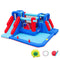 AIRMYFUN BOUNCE HOUSE,BOUNCY CASTLE W/BALL PIT,BLOWER,OUTDOOR - SQUARE BLUE/RED - Like New