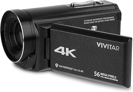 Vivitar 4K Camcorder Ultra HD Lens Recording with 56MP DVR48K - Black Like New