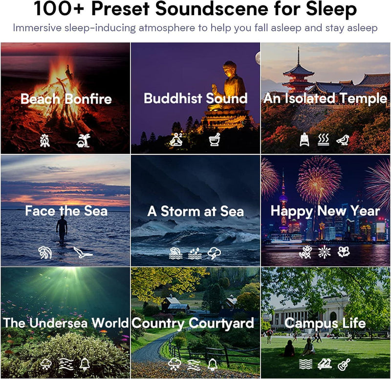 HOTMOON OMNI PORTABLE WHITE NOISE SMART SOUND MACHINES WITH RGB LIGHT - GRAY - Like New