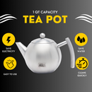 VENOLY STAINLESS STEEL TEA POT 1 LITER - STAINLESS - Like New