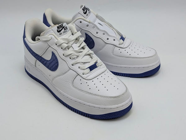 NIKE AIR FORCE 1 BY YOU CUSTOM SNEAKERS - SIZE: MEN 9.5 - WHITE/BLUE - Like New
