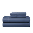 KATHY IRELAND 500 THREAD COUNT TENCEL COOLING COTTON 4-PIECE SHEET KING - NAVY - Like New