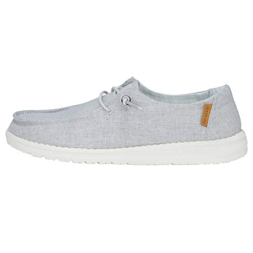 121413058 HEY DUDE WENDY SLIP-ON WOMEN'S SHOE CHAMBRAY/ LIGHT GRAY SIZE 6 New