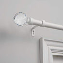 Exclusive Home Curtains Crystal Ball Curtain Rod and Finial Set Matte White - Like New