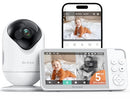 DR.CARE 5” SMART WIFI BABY MONITOR 1080P 2K CAMERA APP CONTROL 1 CAMERA - WHITE - Like New