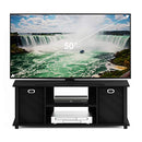 FURINNO ECON ENTERTAINMENT CENTER | OPEN BACK AND STORAGE BINS - 13054BK - BLACK - Brand New
