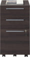 Realspace Trezza 19"D Vertical 3-Drawer Mobile Cabinet 7810538 - Warm Walnut - Like New