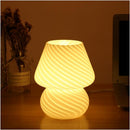 BSOD Mushroom Lamp, Glass Table Bedside Lamps Translucent Murano Vintage Style - Like New