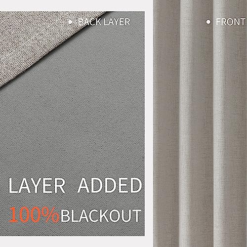 JOYDECO Room Darkening Curtains W/Grommets, Greyish White (42x63") - 63" Length - Like New
