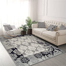 Superior Mystique Collection Area Rug, Elegant Damask Pattern - Black & Grey - Brand New