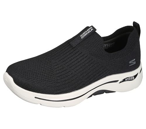 124409 Skechers Women's Go Walk Arch Fit Iconic Black/White 13 Wide - Like New