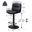 FIRAVOE SWIVEL BAR STOOLS, SET OF 4, ADJUSTABLE BARSTOOL (24"-32"), 10033-4PK - Like New