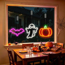 BRISUM 3Pack Rechargeable Halloween Window Lights,4/6/12H Timer,Sharp Outlines - Like New