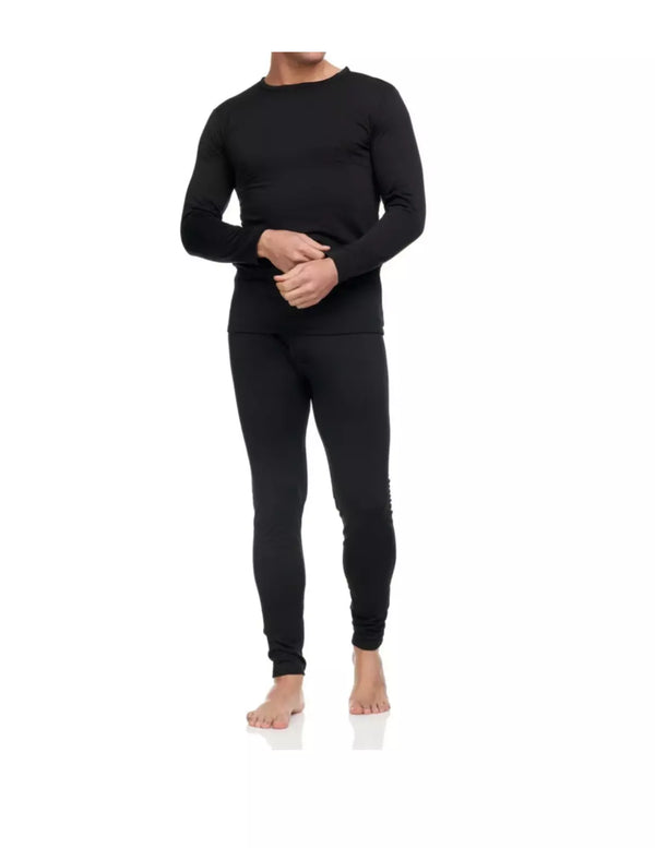 US ARMY MENS WINTER ULTRA-SOFT TOP & BOTTOM LONG UNDERWEAR SET - L - BLACK - Brand New